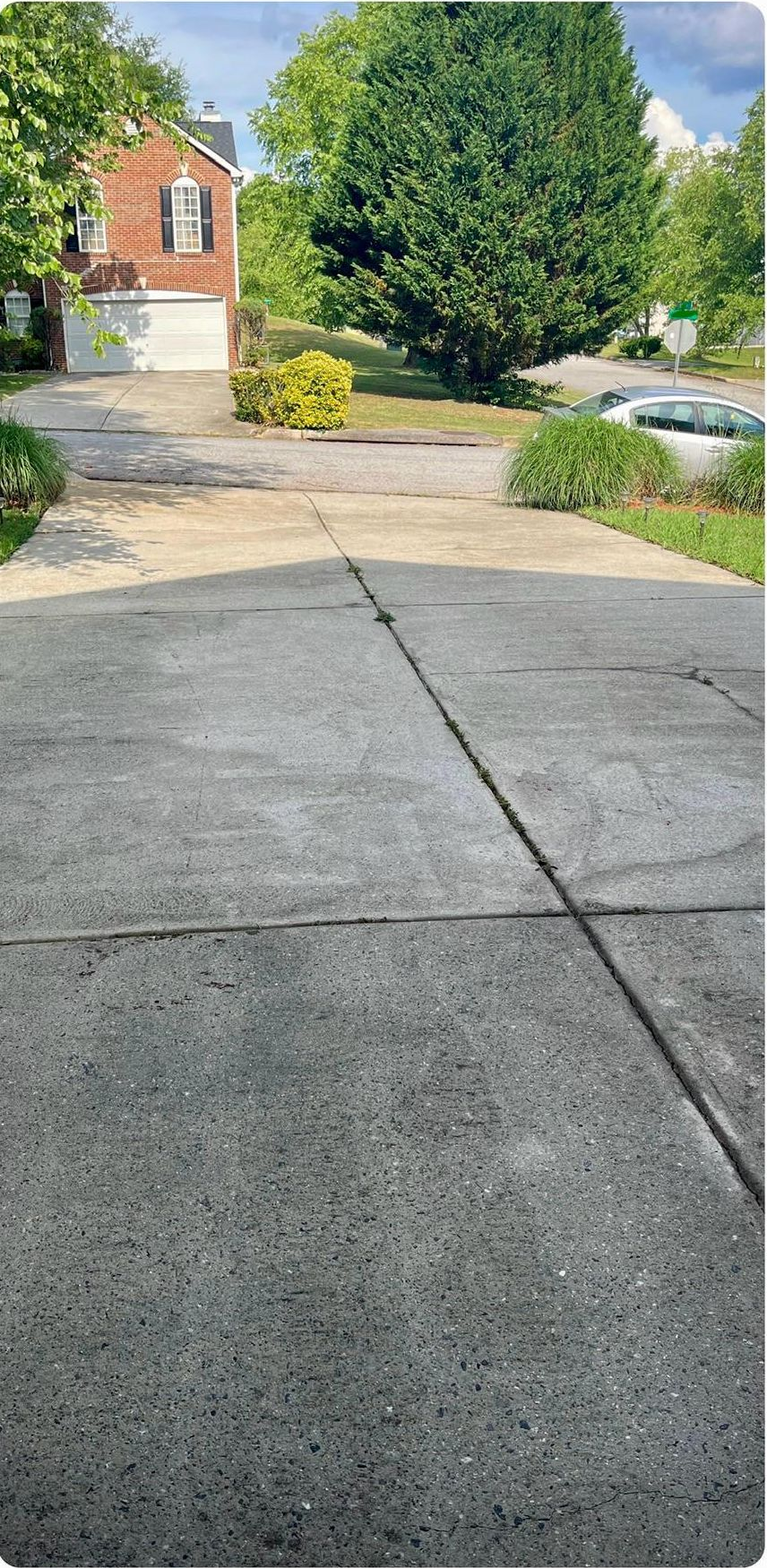Concrete Driveway after pressure washing