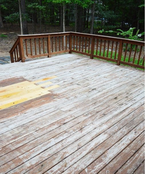 Wood Deck before pressure washing